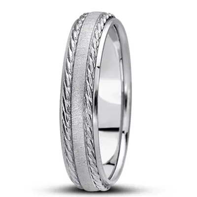 Braid Grooved Basic Designer Wedding Ring  - view 3 of 6