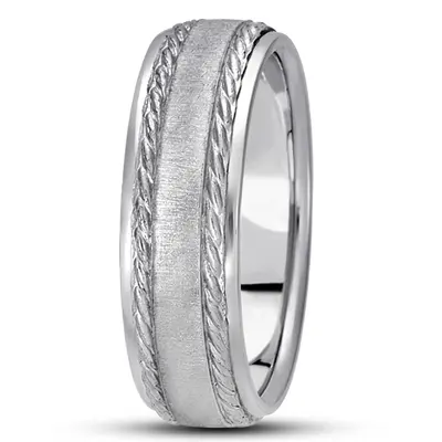 Braid Grooved Basic Designer Wedding Ring  - view 4 of 6