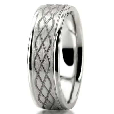 Celtic Knot Cut Wedding Band - view 4 of 5