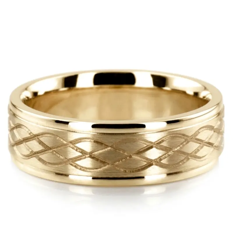 platinum 7mm. satin Celtic-Knot-Cut-Wedding-Band - alternate view 2