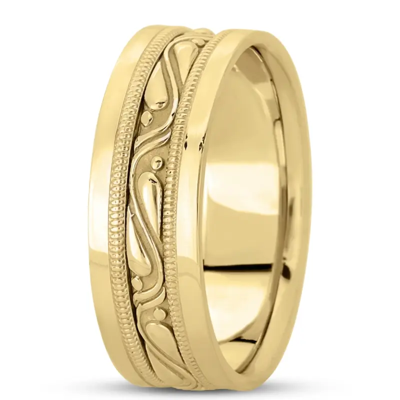 platinum 7.5mm. high polish hand-made-celtic-wedding-band - alternate view 4