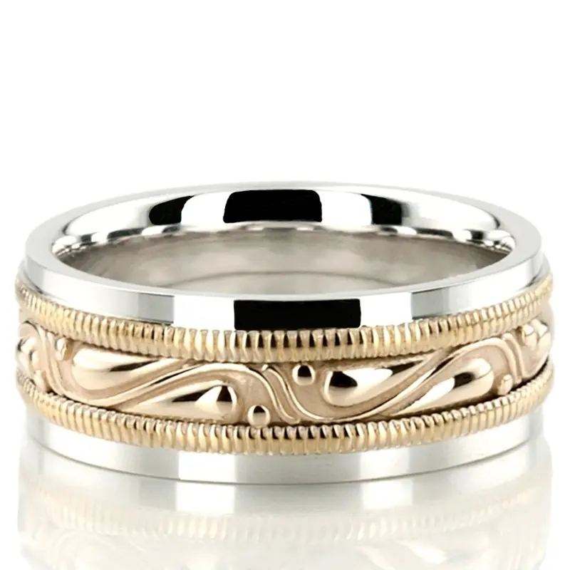 platinum 7.5mm. high polish hand-made-celtic-wedding-band - alternate view 3