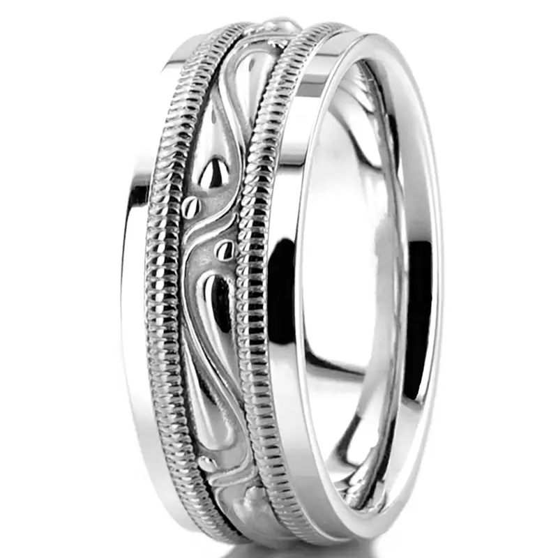 platinum 7.5mm. high polish hand-made-celtic-wedding-band - alternate view 7