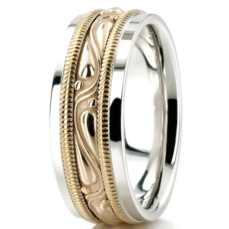platinum 7.5mm. high polish hand-made-celtic-wedding-band - alternate view 6