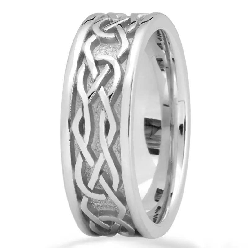 10K white gold 7.5mm. high polish Eternal-Knot-Celtic-Wedding-Ring - alternate view 3