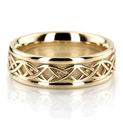 Fine Handmade Celtic Wedding Ring  - view 3 of 9