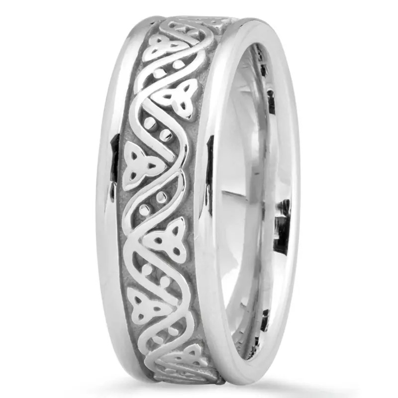 10K white gold 7.5mm. high polish Celtic-Love-Wedding-Band - alternate view 6