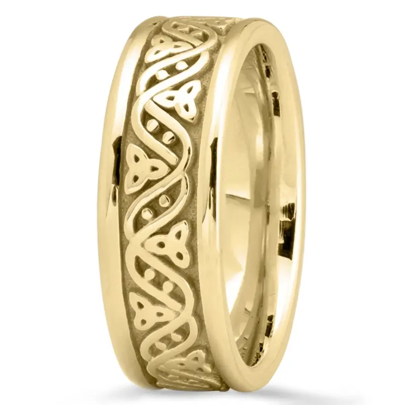 10K yellow gold 7.5mm. high polish Celtic-Love-Wedding-Band - alternate view 7