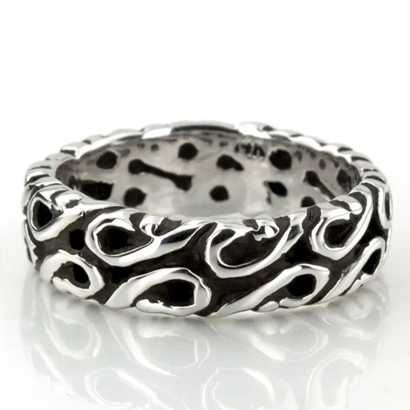 14K white gold 6mm. high polish hand-made-celtic-wedding-band - main view
