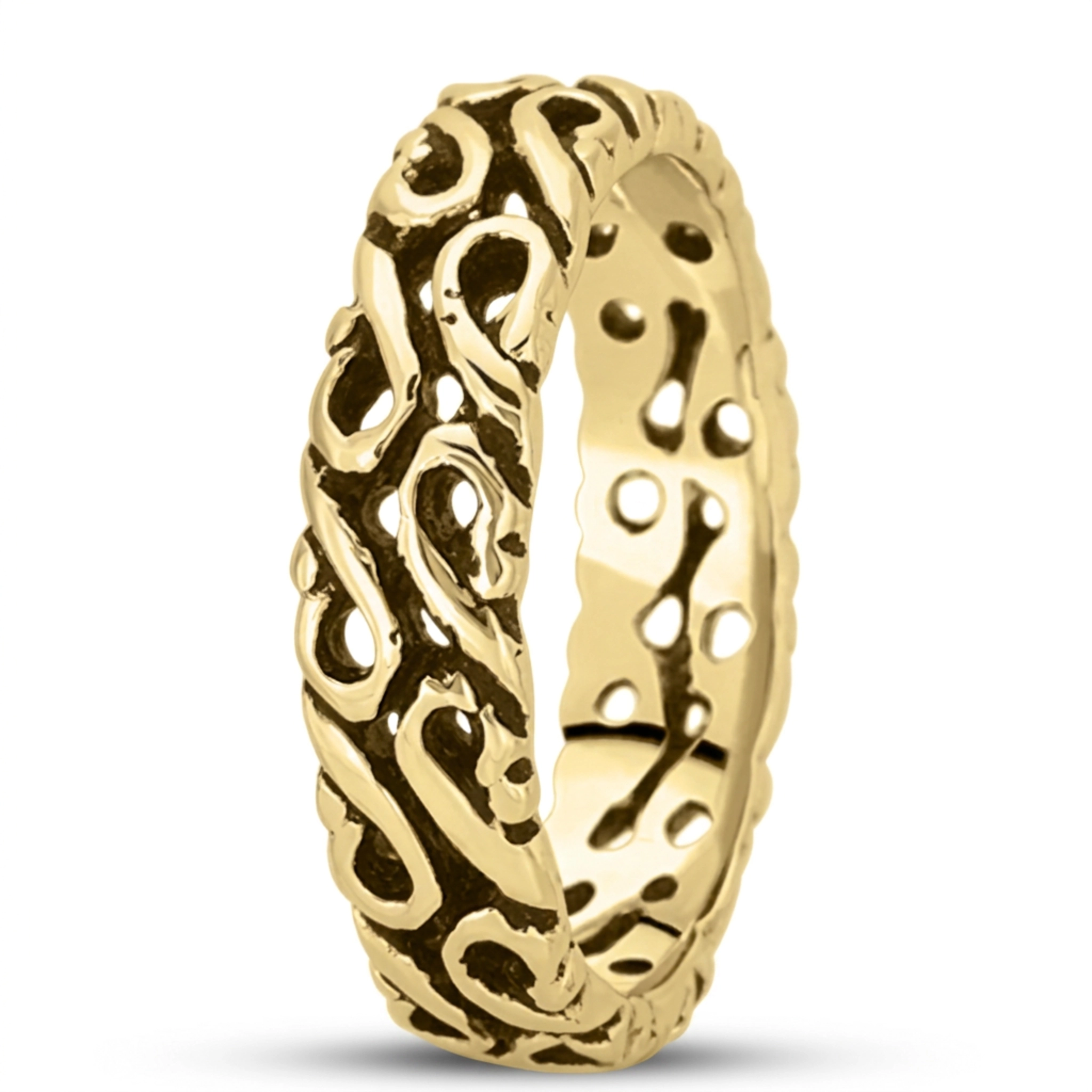 10K yellow gold 6mm. high polish hand-made-celtic-wedding-band - alternate view 3