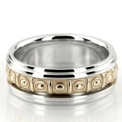Stylish Double Step-edge Celtic Wedding Ring  - view 1 of 6