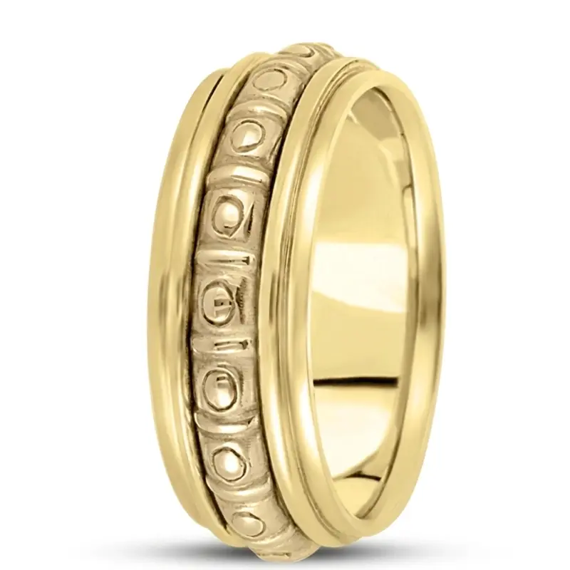 10K yellow gold 8mm. high polish hand-made-celtic-wedding-band - alternate view 4
