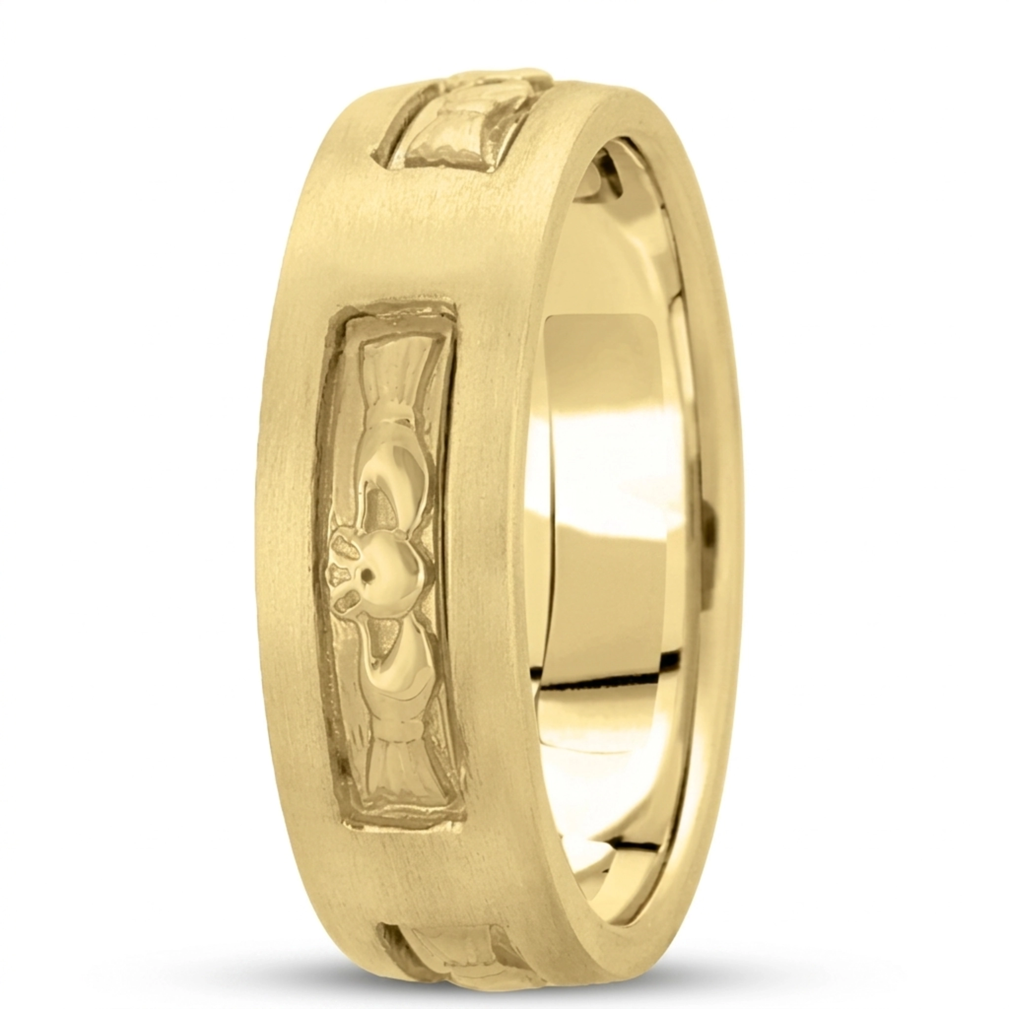 18K yellow gold 7mm. satin hand-made-celtic-wedding-band - alternate view 2