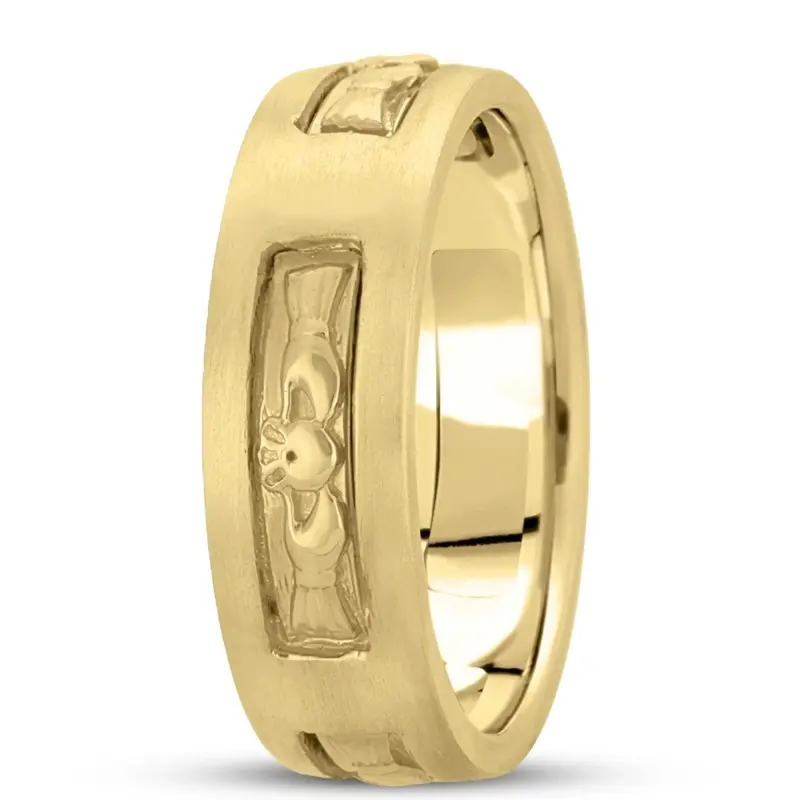10K yellow gold 7mm. satin hand-made-celtic-wedding-band - alternate view 2