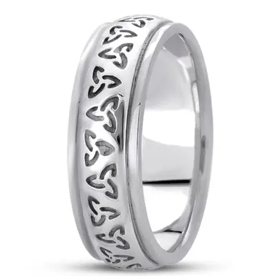 Symmetrical Triquetra Celtic Handmade Wedding Band  - view 1 of 4