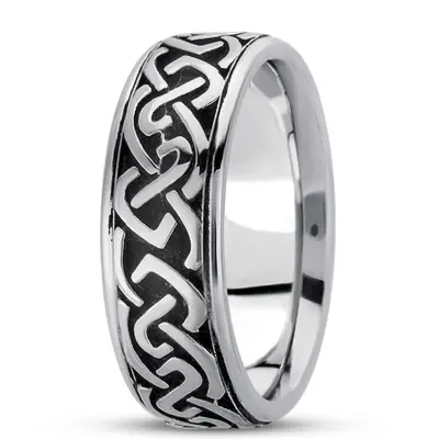 Classic Handcrafted Celtic Wedding Ring - view 1 of 3