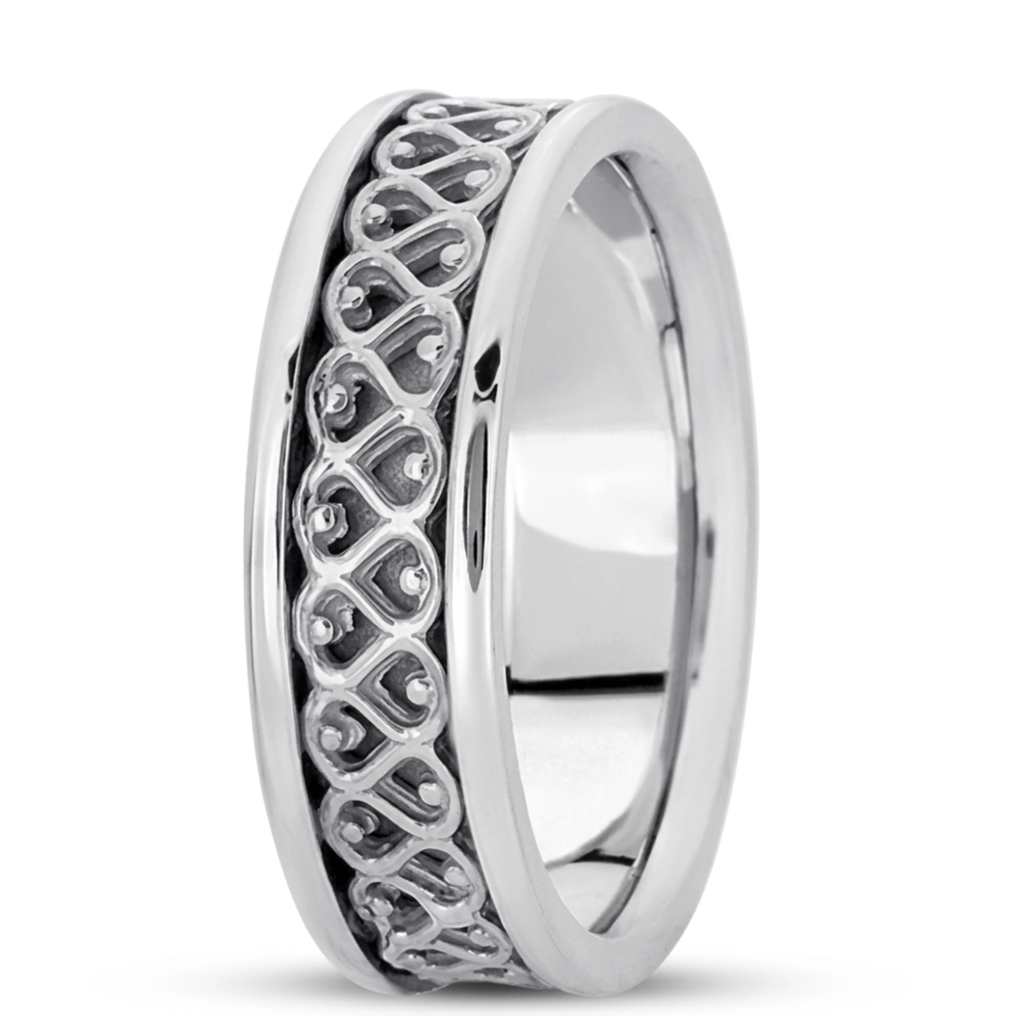 10K white gold 6.5mm high polish hand-made-celtic-wedding-band - alternate view 2