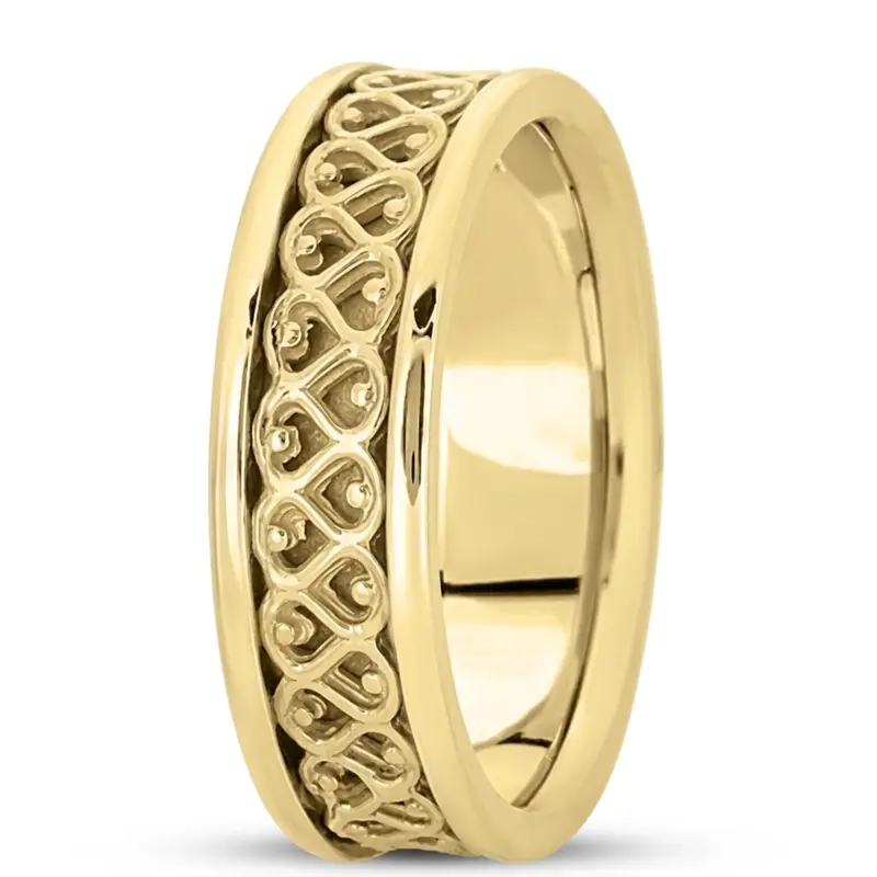 10K yellow gold 6.5mm high polish hand-made-celtic-wedding-band - alternate view 3