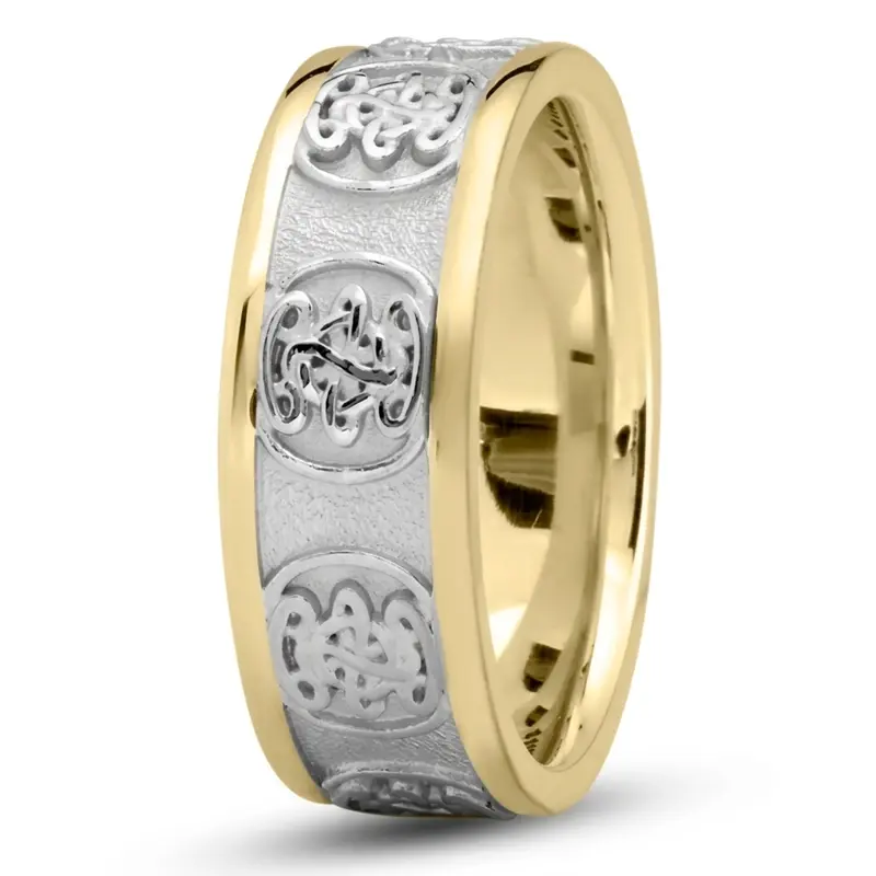 10K yellow-white-yellow gold 7.5mm. same as picture celtic-handcrafted-wedding-band - alternate view 3