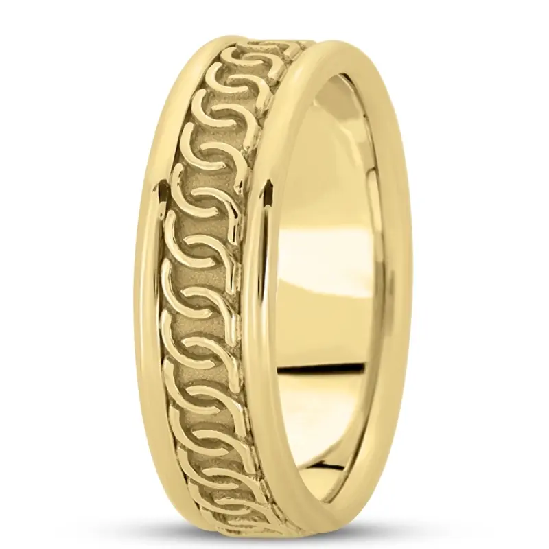 10K yellow gold 6mm. high polish hand-made-celtic-wedding-band - alternate view 3