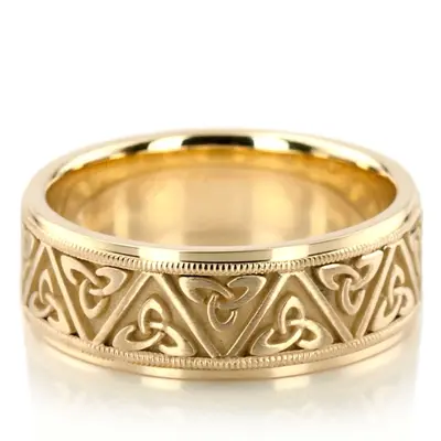 Celtic Triquetra Handcrafted Wedding Band - view 2 of 7