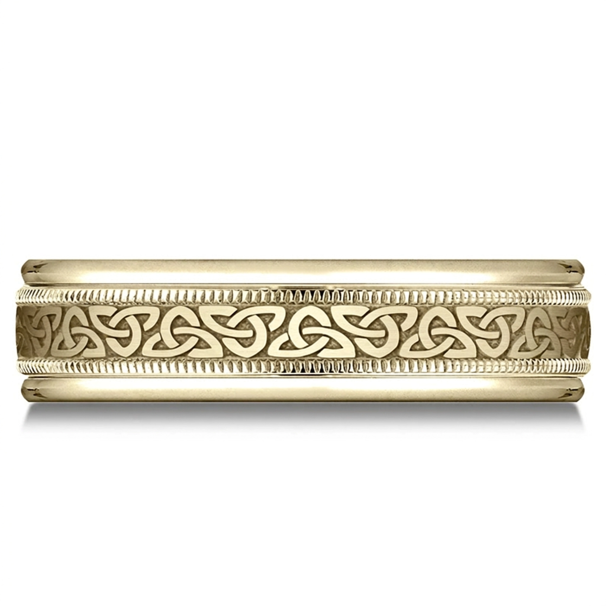 10K yellow gold 6mm. same as picture Benchmark-6mm-Comfort-Fit-Round-Edge-Celtic-Knot-D - alternate view 3