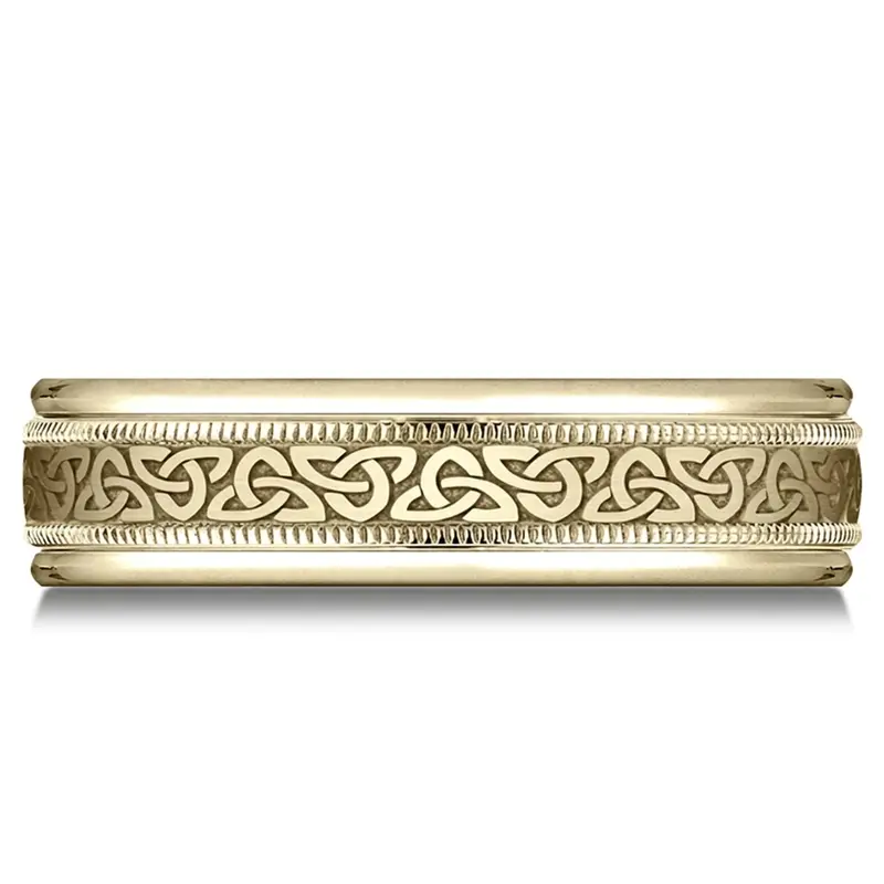 10K yellow gold 6mm. same as picture Benchmark-6mm-Comfort-Fit-Round-Edge-Celtic-Knot-D - alternate view 9