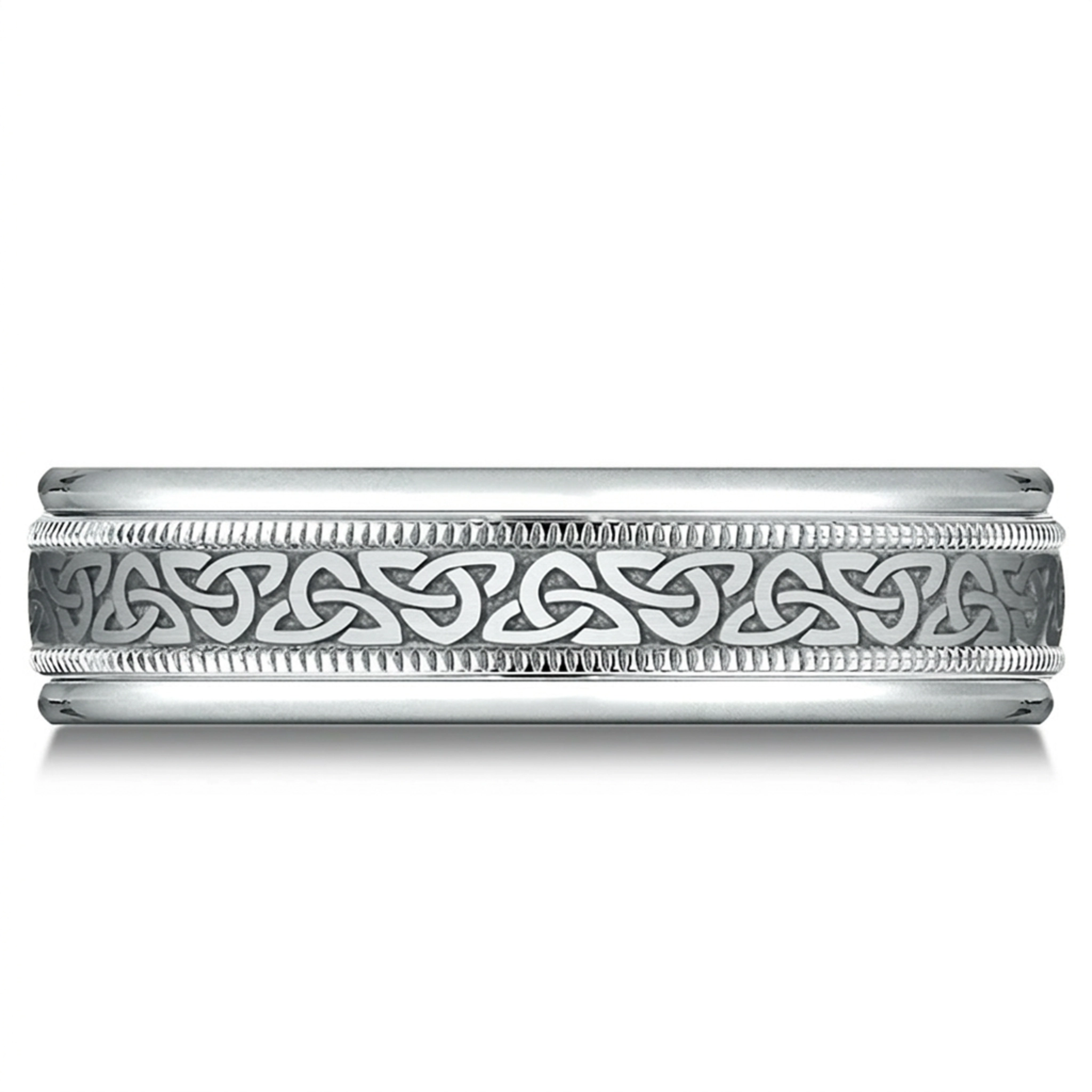 10K white gold 6mm. same as picture Benchmark-6mm-Comfort-Fit-Round-Edge-Celtic-Knot-D - main view