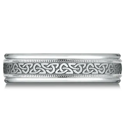 Benchmark Trinity Knot 6mm Comfort Fit Round Edge Celtic Knot Design Band - view 3 of 10