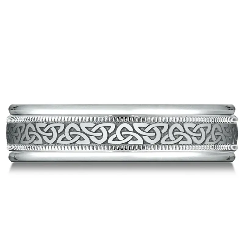 10K white gold 6mm. same as picture Benchmark-6mm-Comfort-Fit-Round-Edge-Celtic-Knot-D - alternate view 7