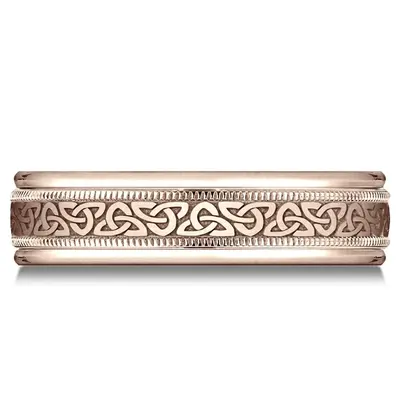 Benchmark Trinity Knot 6mm Comfort Fit Round Edge Celtic Knot Design Band - view 10 of 10
