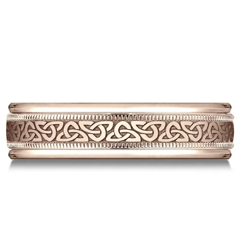10K pink gold 6mm. same as picture Benchmark-6mm-Comfort-Fit-Round-Edge-Celtic-Knot-D - alternate view 8