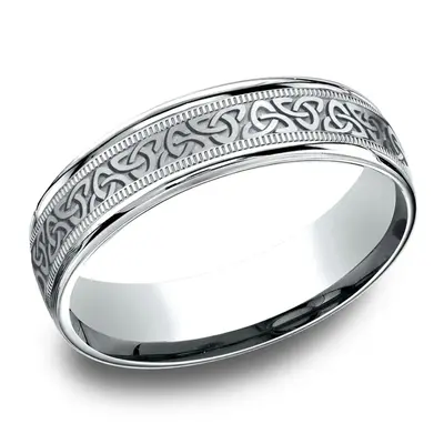 Benchmark Trinity Knot 6mm Comfort Fit Round Edge Celtic Knot Design Band - view 7 of 10
