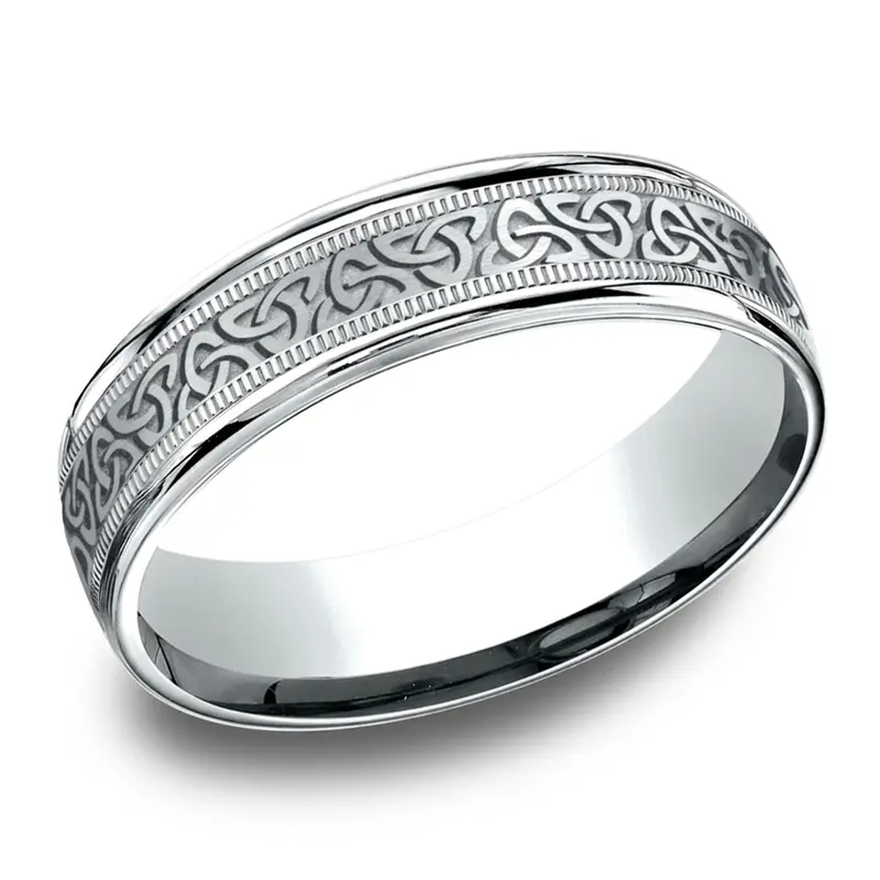 10K white gold 6mm. same as picture Benchmark-6mm-Comfort-Fit-Round-Edge-Celtic-Knot-D - alternate view 11