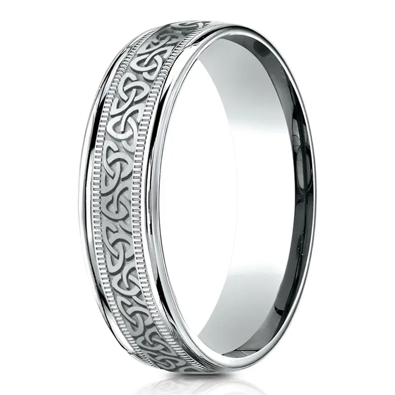 10K white gold 6mm. same as picture Benchmark-6mm-Comfort-Fit-Round-Edge-Celtic-Knot-D - main view