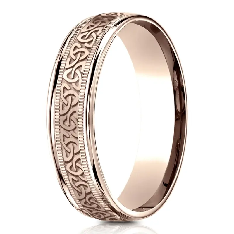 10K pink gold 6mm. same as picture Benchmark-6mm-Comfort-Fit-Round-Edge-Celtic-Knot-D - alternate view 3