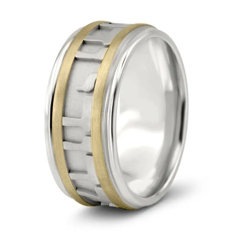 platinum 7mm. satin hand-made-religious-wedding-band - alternate view 11