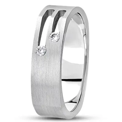 Contemporary Diamond Square Wedding Band - view 3 of 4