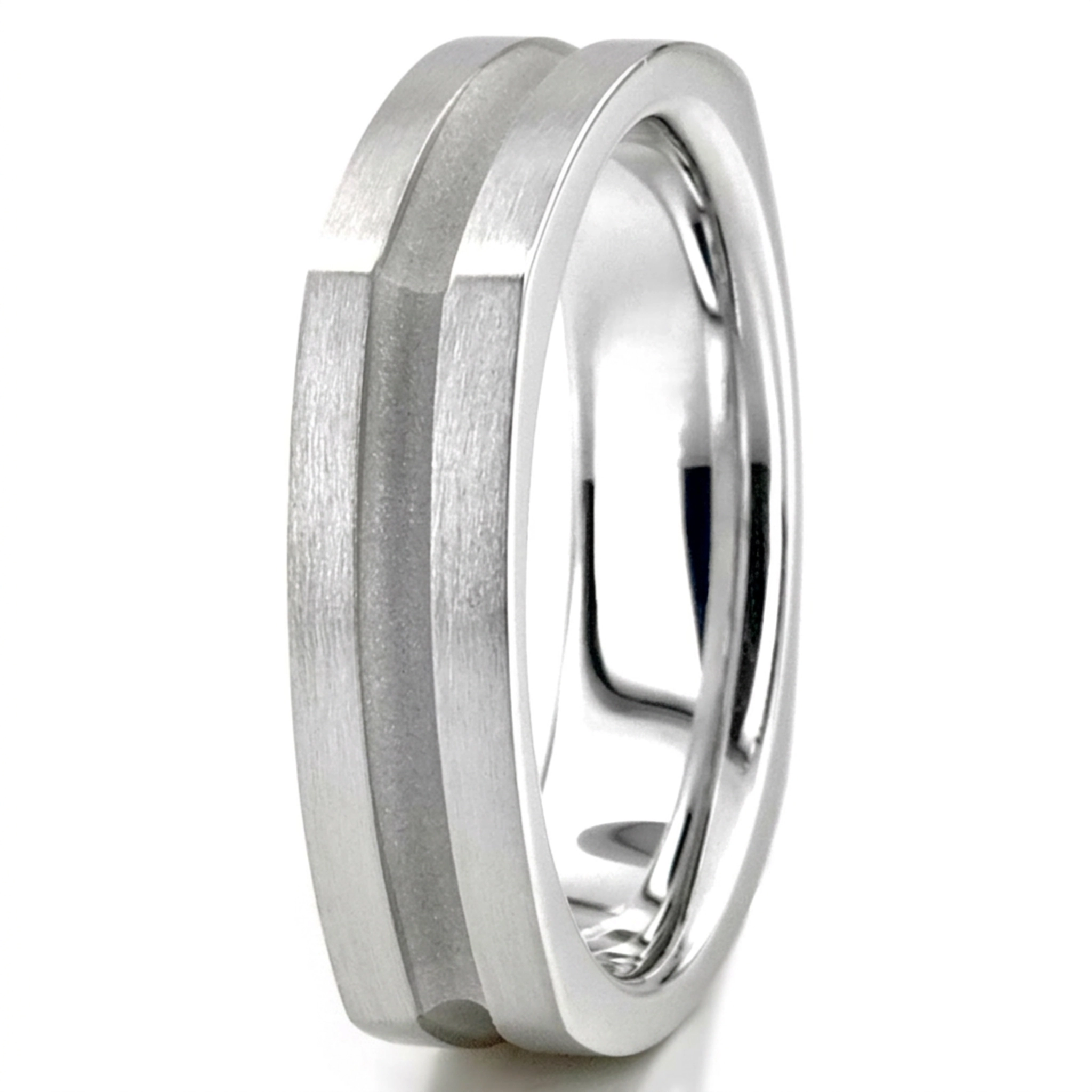 10K white gold 5mm. satin hand-made-hand-woven-wedding-band - alternate view 7