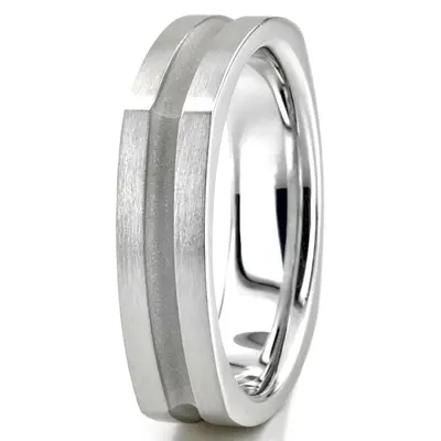 10K white gold 5mm. satin hand-made-hand-woven-wedding-band - alternate view 7 thumbnail