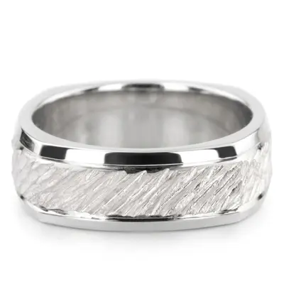 10K white gold 7mm. same as picture basic-carved-square-wedding-band - alternate view 2 thumbnail