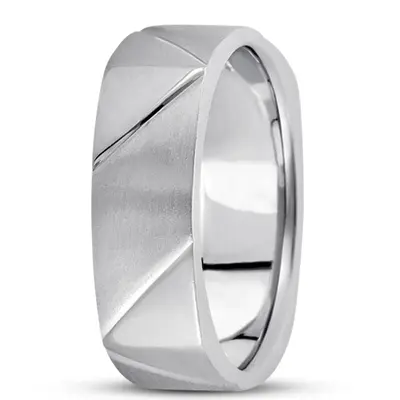 Symmetrical Finish Square Wedding Band 