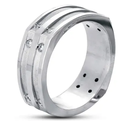 Four Sided Diamond Wedding Ring - view 5 of 7