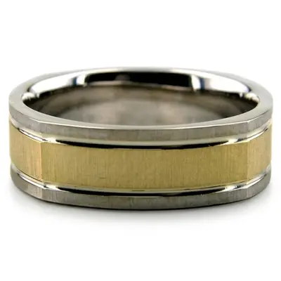 Square Cross-satin Basic Carved Wedding Band  - view 5 of 5