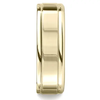 14K yellow gold 7mm. high polish Four-Sided-Carved-Design-Band - alternate view 4 thumbnail