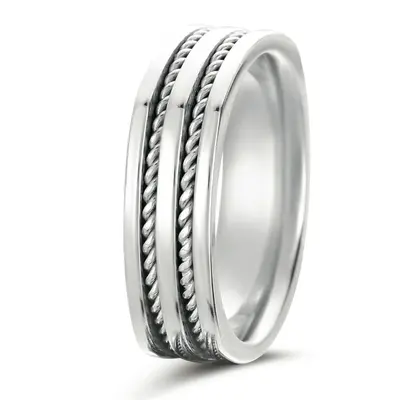 Four-sided Hand Woven Wedding Ring