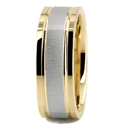 Square Cross-satin Basic Carved Wedding Band  - view 4 of 5
