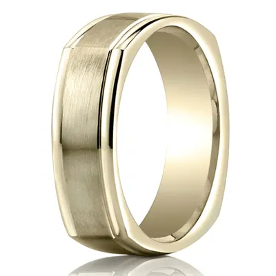 Benchmark 7mm Comfort-Fit Satin-Finished Four-Sided Carved Design Band