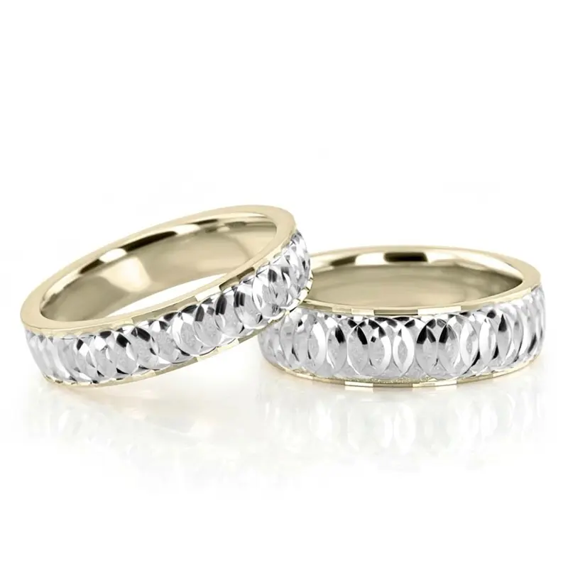 18K circular-cut-fancy-carved-wedding-band - alternate view 4