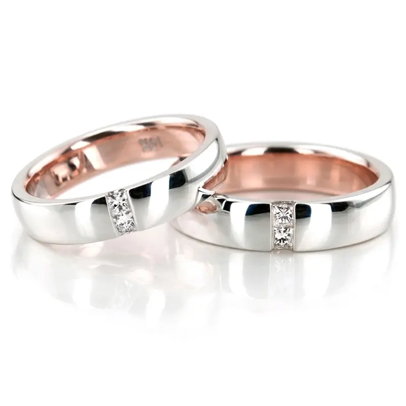 10K princess-cut-diamond-two-tone-wedding-band-set - main view